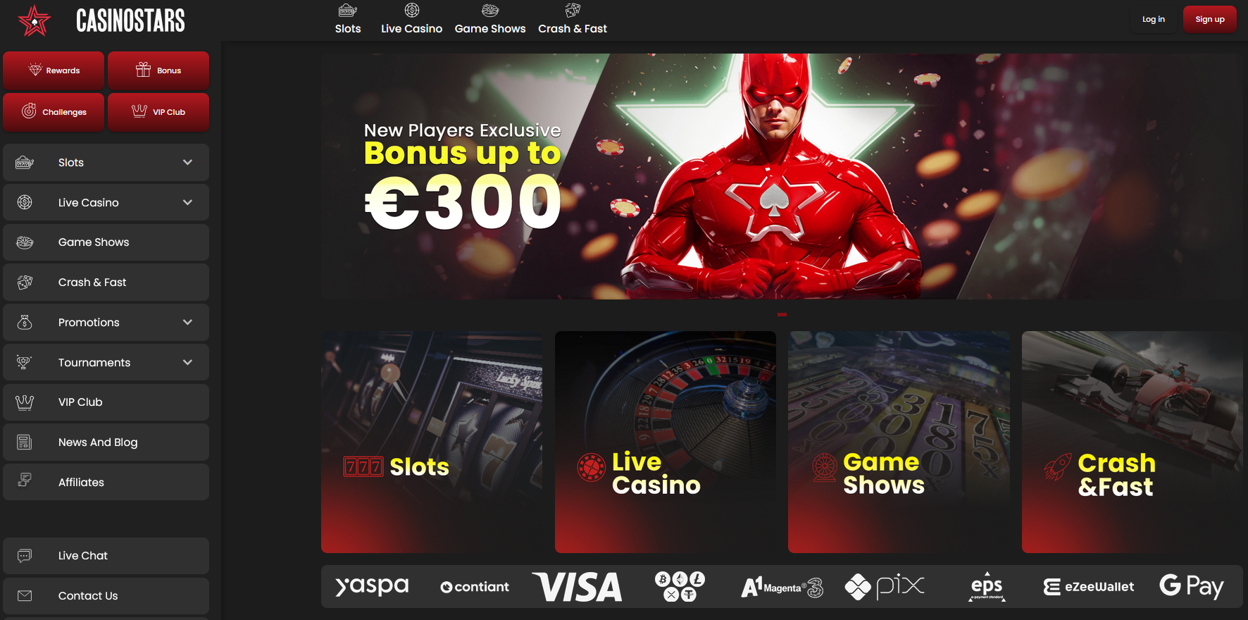 Casinostars Welcome Bonus