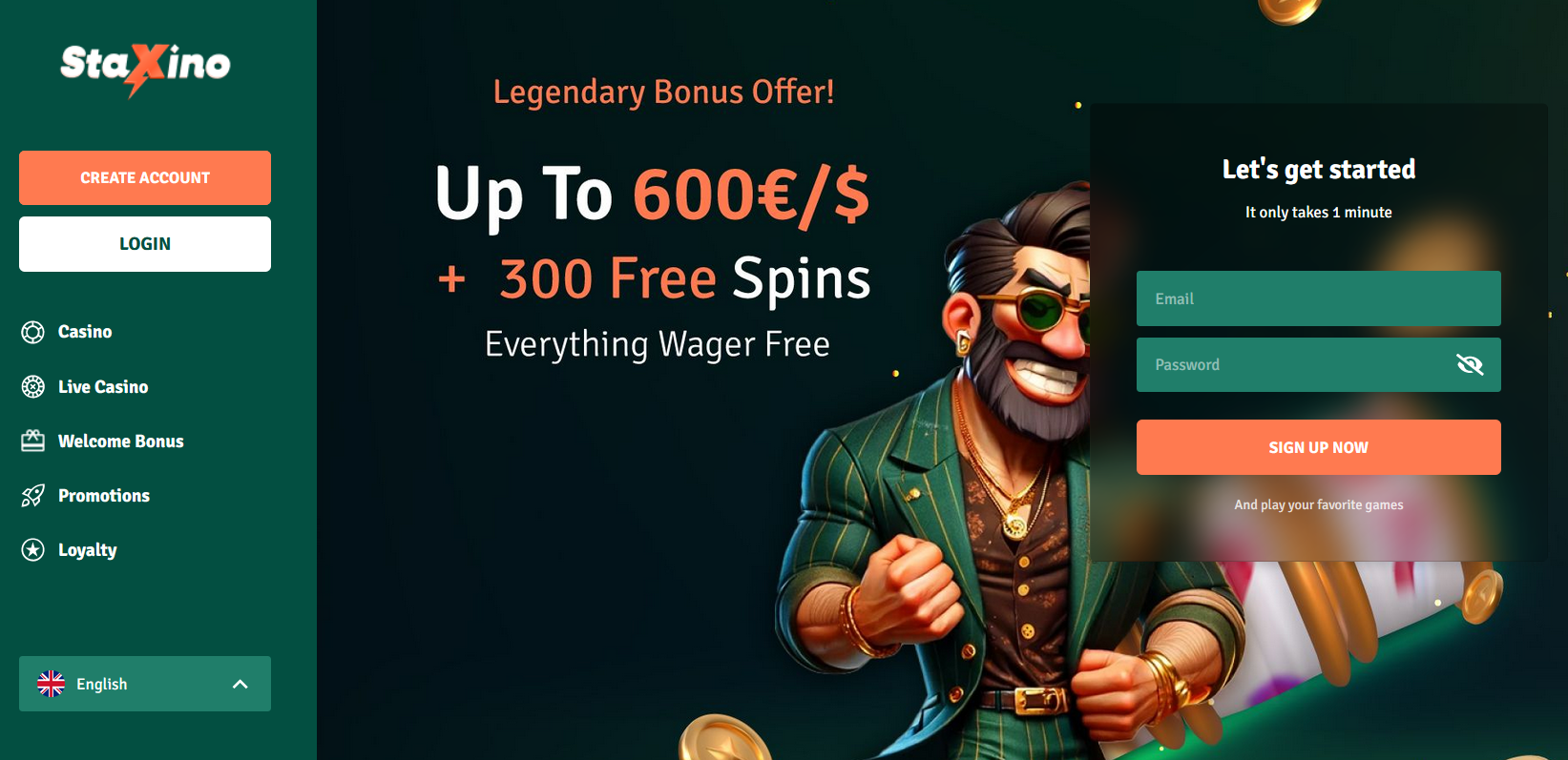 Staxino wagerfree Freespins